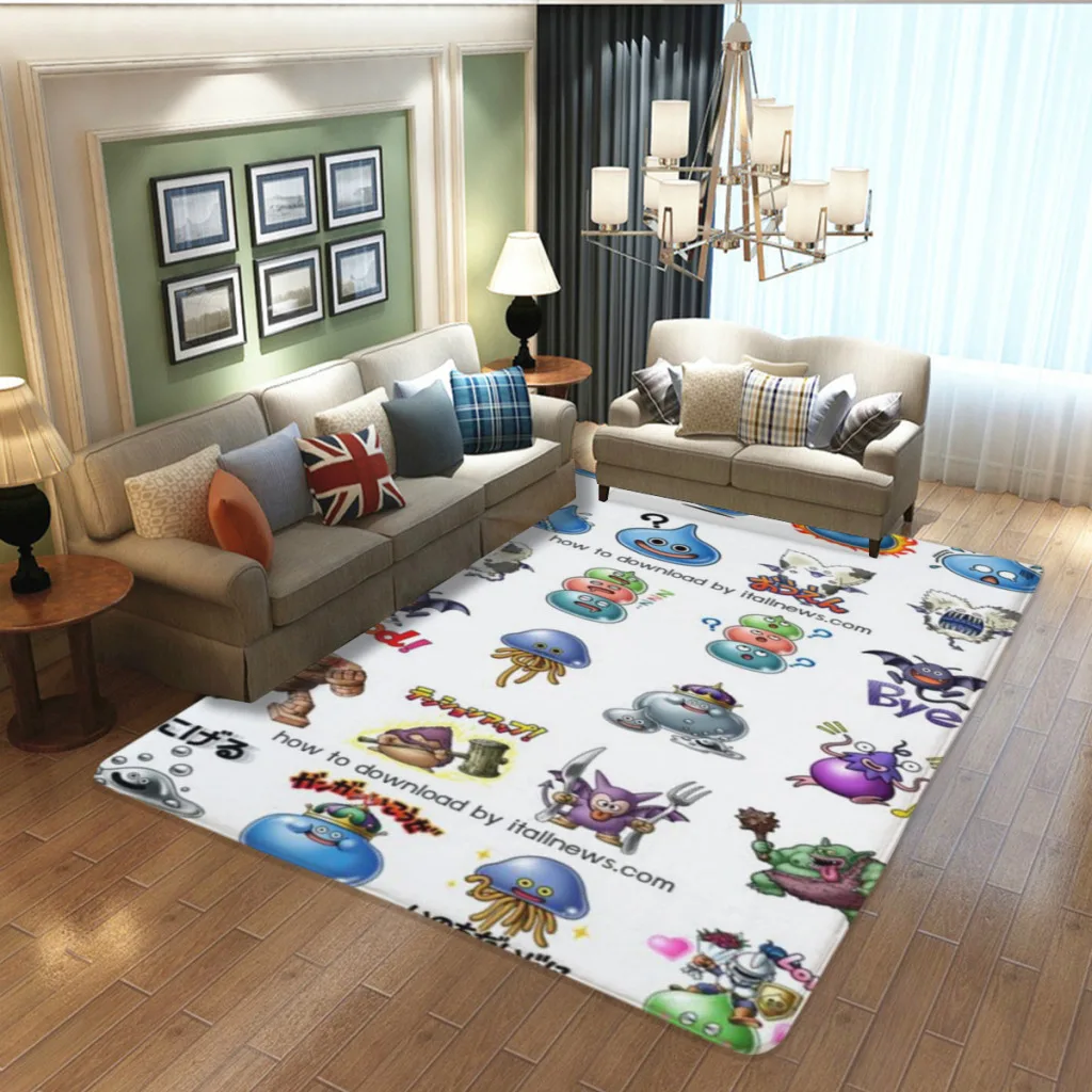 

Dragon-Quest-Slim Large Size Living Room Rug Carpet Flannel Slip Mat Aesthetic Room Decoration