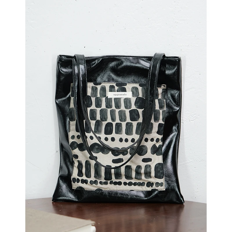New Fashionable Stone Pattern Group Case Splicing Color Contrasting Women Bag Simple Leisure Versatile Single Shoulder Bag Trend