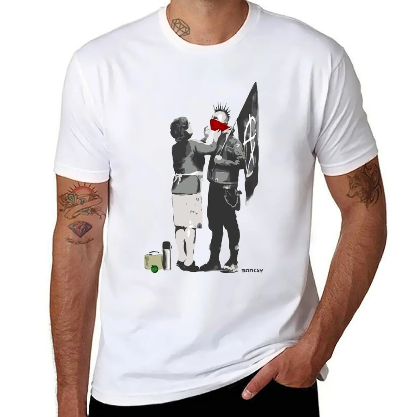 

Banksy Punk T-Shirt man t shirts graphic cotton tshirt 100% cotton t shirt man T-Shirt