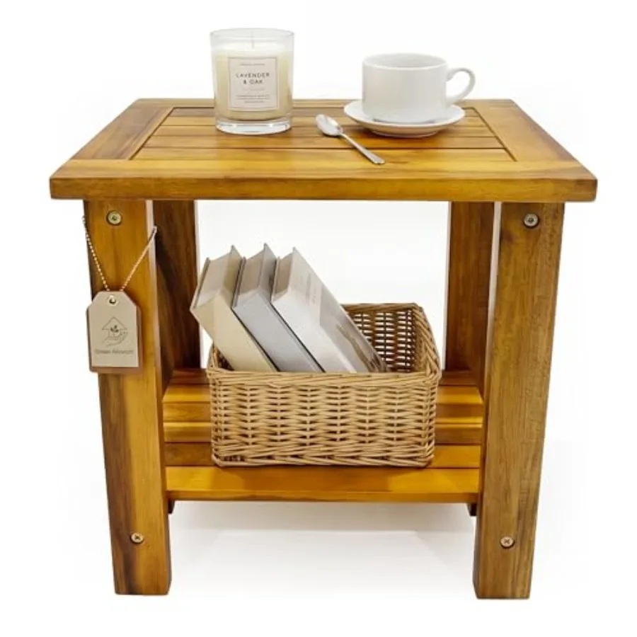 

Double Adirondack Table - Weatherproof Outdoor Side Table - Patio End Tables for Outside - Adirondack Side Table - Acacia Wood