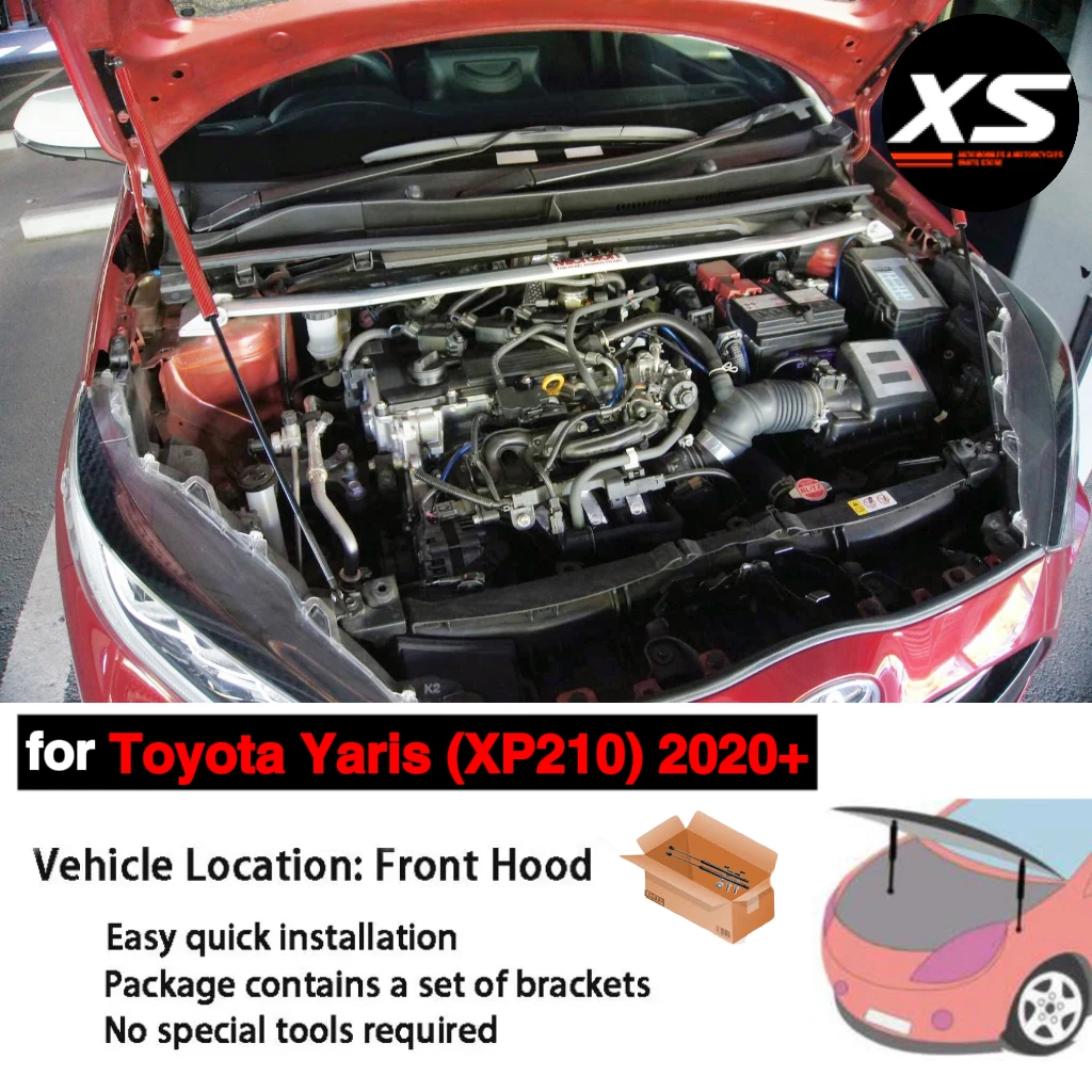 For Toyota Yaris XP210 MK4 2020 2021 2022 2023 2024-2026 Front Bonnet Hood Modify Gas Struts Lift Support Shock Dampers Absorber