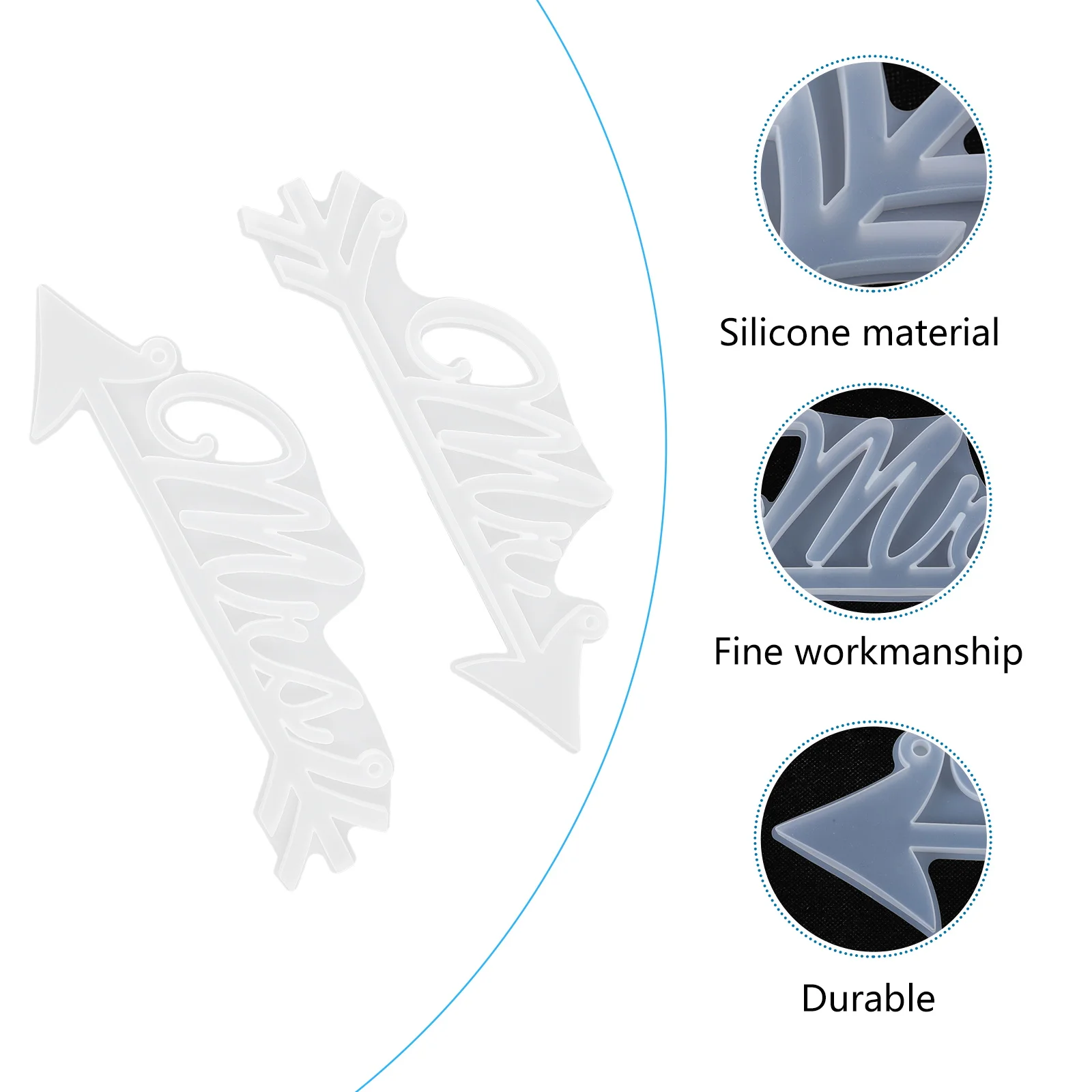 

2pcs Arrow Hanging Tags Silicone DIY Creative Crystal Epoxy Mold Simple Reusable Craft Mold For Pendant Wedding Decoration