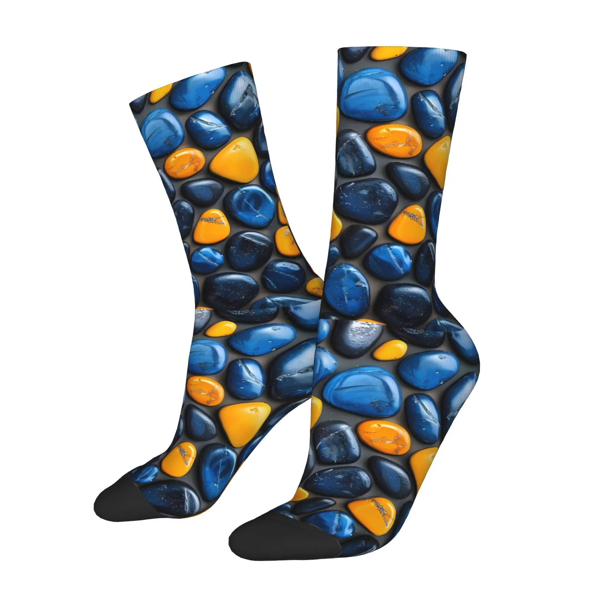 

Vintage Blue And Orange Pebbles Men's Socks Unisex Hip Hop Crazy Crew Sock Gift
