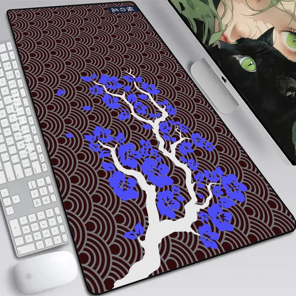 

Japan Cherry Blossom Mouse Pad Gray Laptops Gaming Deskmat Sakura Mousepad Anime Office Carpet Gamer Keyboard Computer Desks