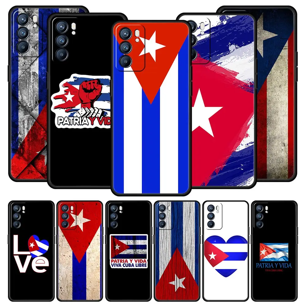 Cuba flag Art Case For OPPO A54 A53 A52 A16 A15 A74 A9 2020 A76 A95 A12 Reno7 SE Reno6 Z Find X5 Pro Plus 5G Phone Cover Coque