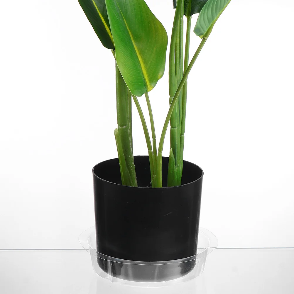 

50Pcs Flower Pot Tray Plastic Transparent Pet Material Stable Base for 13cm Diameter Pots Indoor Outdoor Plant Saucer Garden