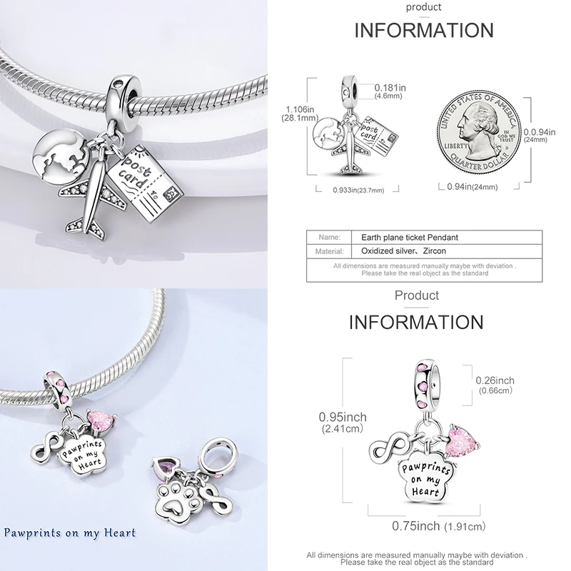 925 Sterling Silber Charm-Perlen Tagebuch Film Haus Sonne Mond Flugzeug Reise Kaffee DIY Armband Halskette Schmuck Geschenk für Frauen – Detail 13
