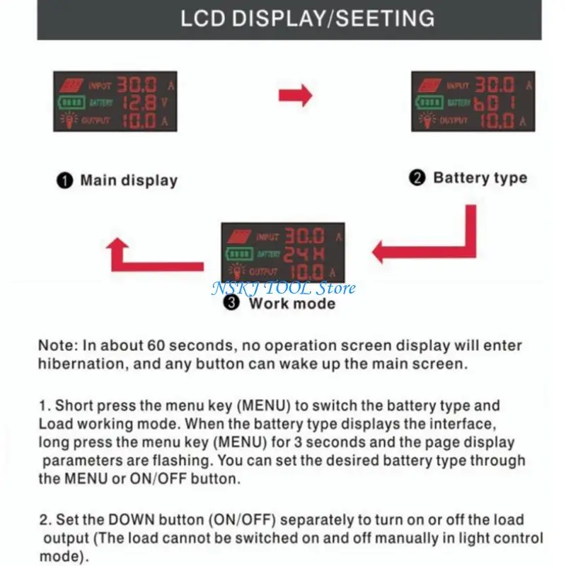 L8RC Auto Detecting Solar Controllers 12V/24V LED Screen Monitoring Automatic Solar Controllers for Boats Emergency