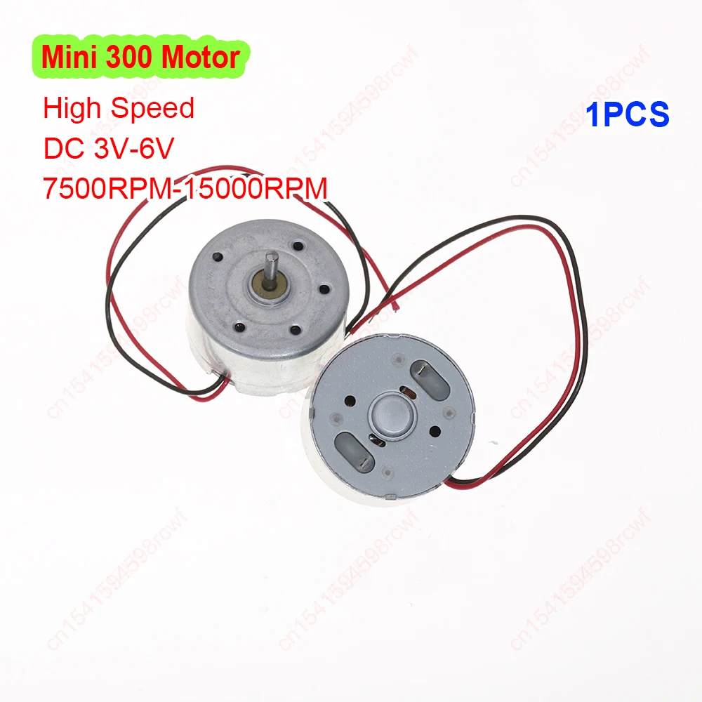 DC 3V 4.2V 6V 15000RPM High Speed Mini 300 Round Motor 2mm Shaft Diameter for Solar Power Fan Car Model