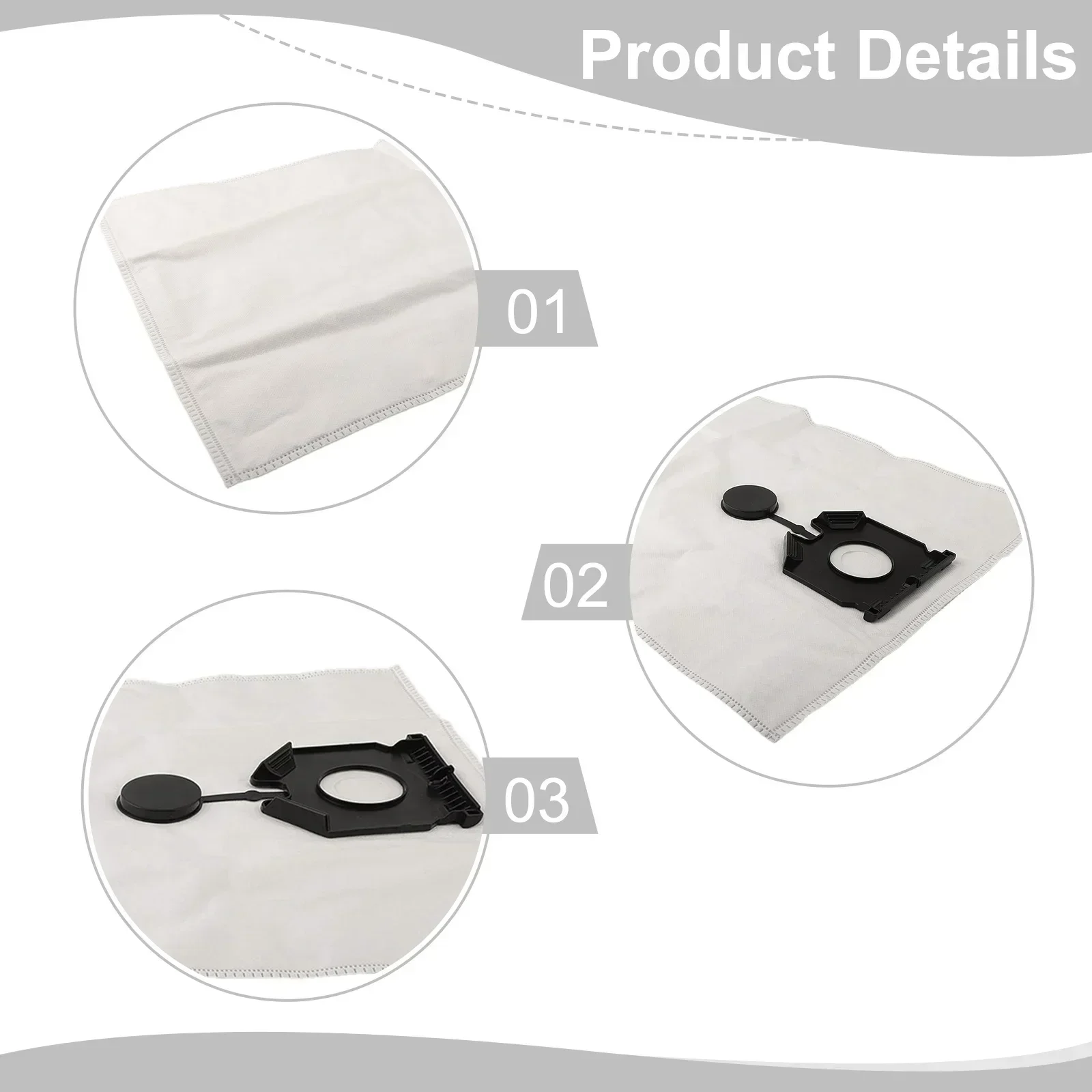 5pcs Vacuum Cleaner Replacement Parts Dust Bag Kit For Karcher NT30 NT40 630X412mm Vacuum Cleaner Bag Reusable