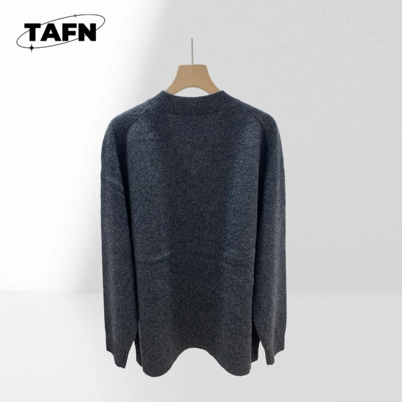 Pullover aus 100 % Premium-Wolle für Damen, bequem und warm für Herbst und Winter, stilvoll und bequem für den Winter AK1135