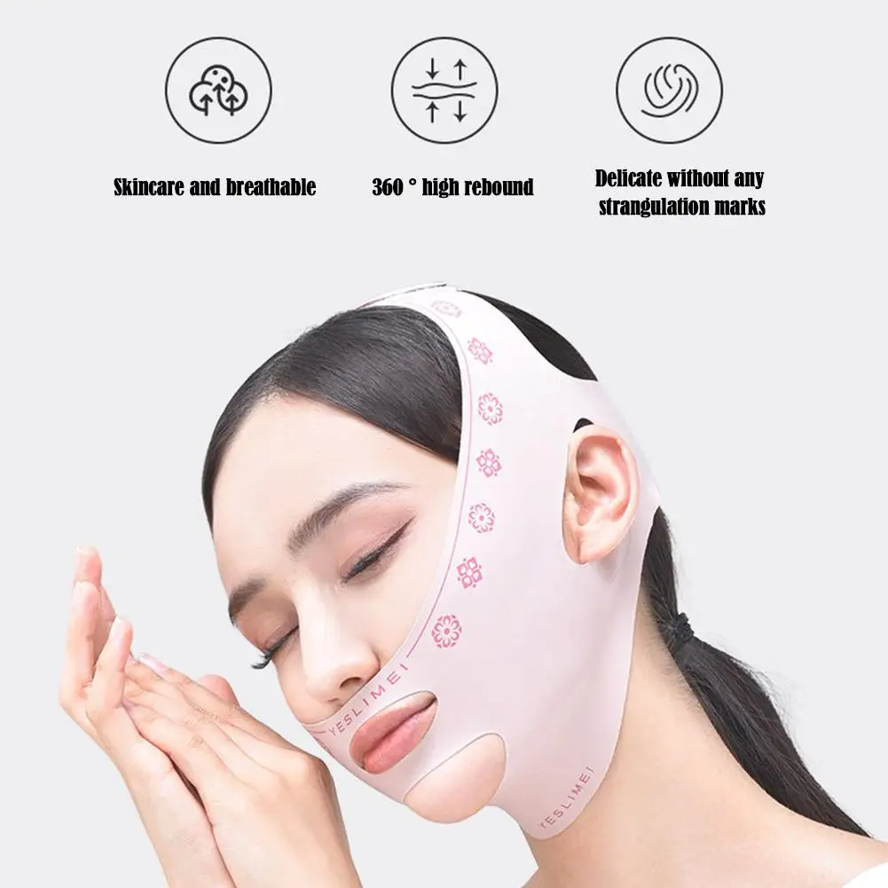 Breathable Elastic Face Slimming Bandage V Line Face Shaper Women Chin Cheek Lift Up Belt Facial Massager Strap Face Skin Care