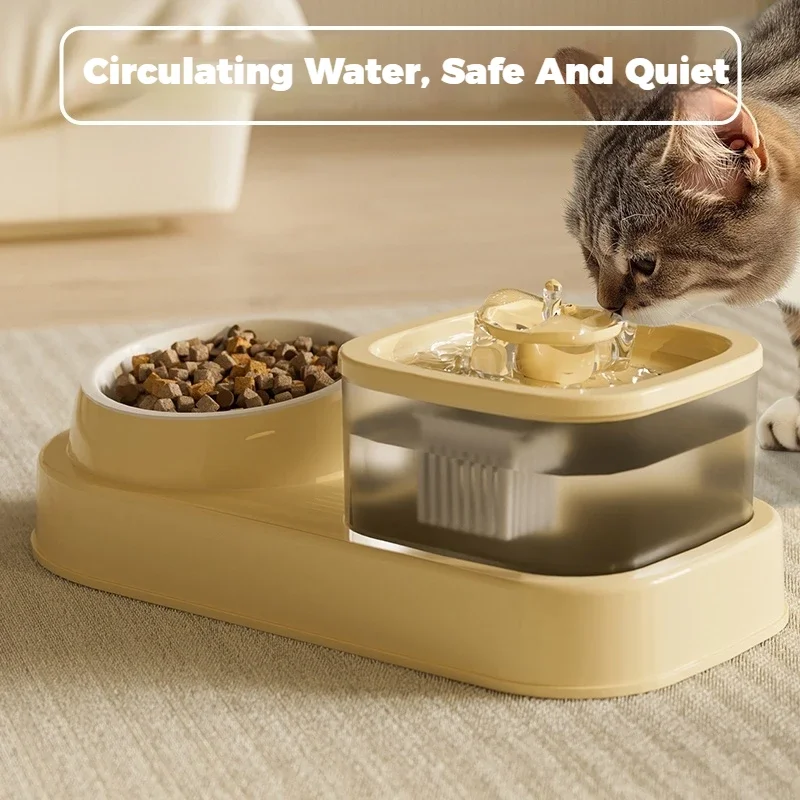 

Fountain for Cats Auto Pet Fountain Filter Electric Mute Cat Drinker Bowl Pet Feeder 2in1 Recirculate Drinker Cat Water Fountain