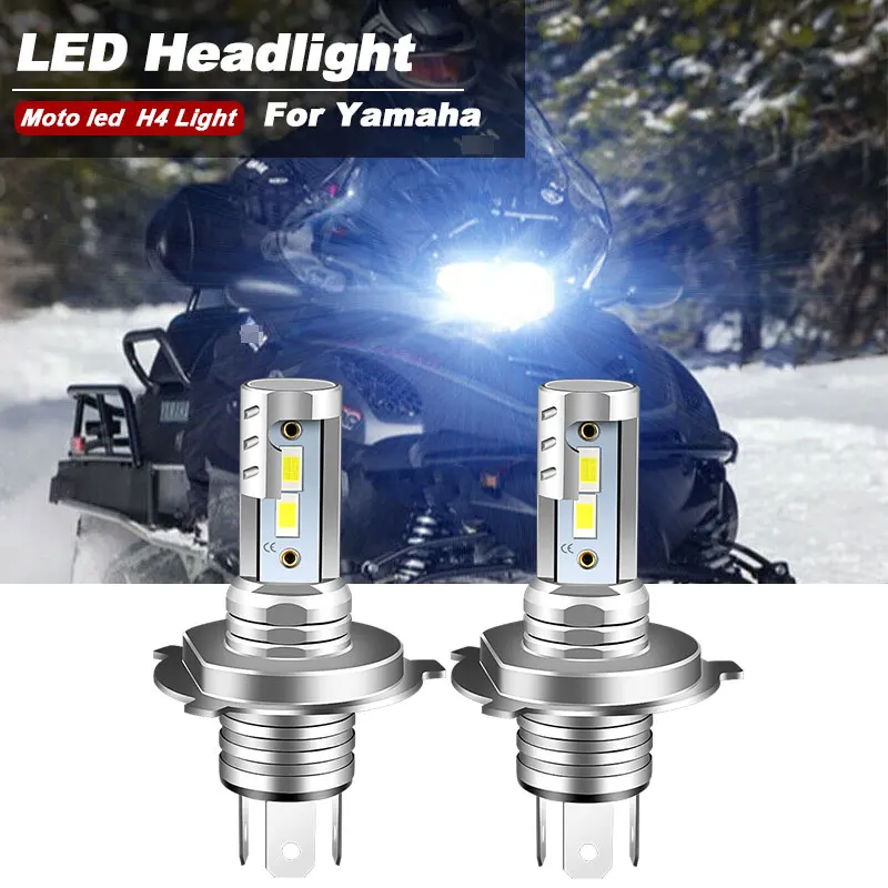 2PCS Motorcycle 9003 H4 HB3 LED Headlight High Low beam Bulbs Kit 6000K 9600lm For Yamaha RS Viking Professional 08-10,13-2015