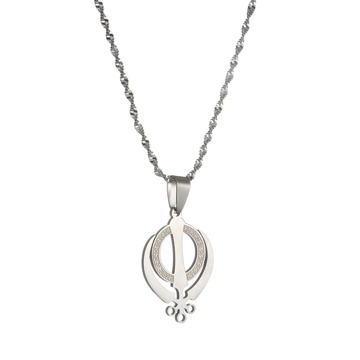 Stainless Steel Sikhism Necklace Pendant Sikh Khanda Jewelry Gold Color Sikhs Necklaces India Pakistan Malaysia Religious