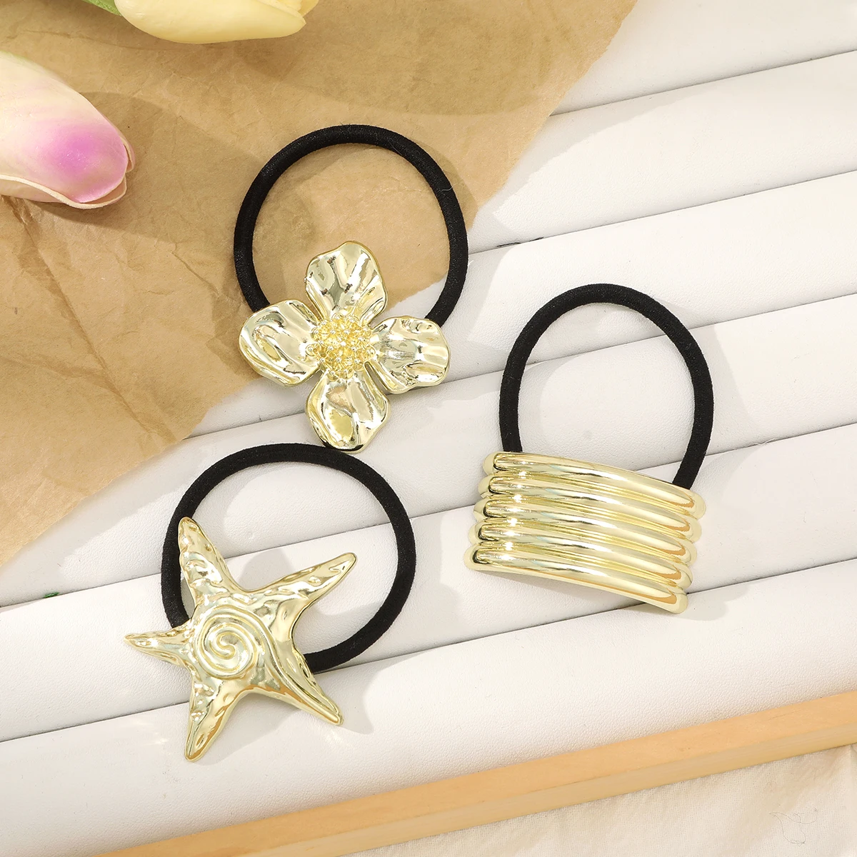 رباط شعر نجمي من AWAYTR للنساء ، حبل رأس مرن ، أربطة رأس ، ربطة شعر ، ذيل حصان مرتفع ، أربطة مطاطية ، أغطية رأس ، أغطية رأس