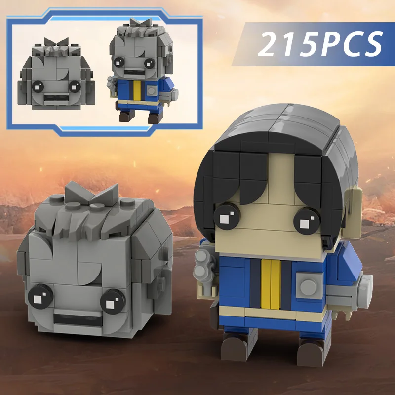 Popular Game Radiation Series Building Kit，Cowboy and Loyal Dog Brickheadz Building Kit，Creative DIY Assembly Gift for Game Fan