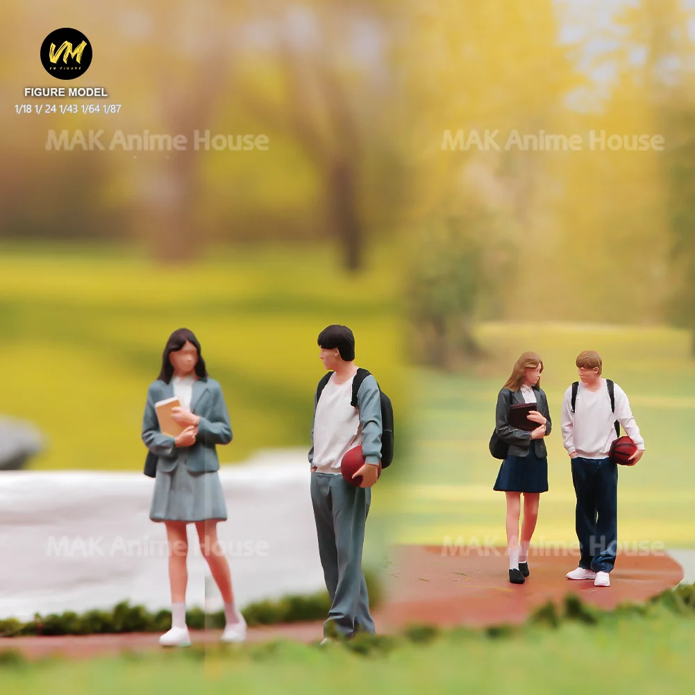 ミニチュア 1/87 1/64 1/43 1/24 朝のランニング運動男性女性犬フィギュア人形モデルクリエイティブシーン装飾おもちゃ