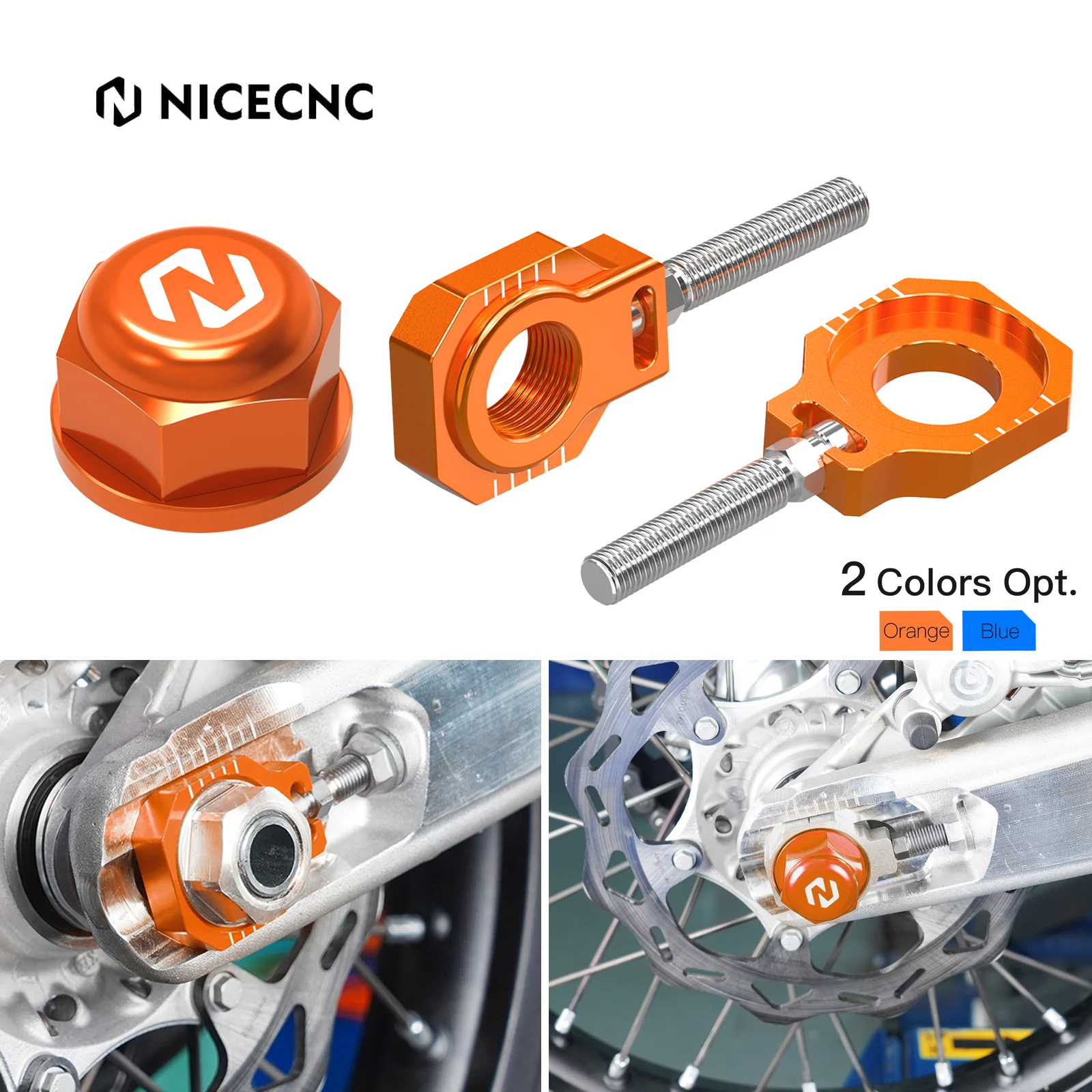For KTM EXC 300 EXC 250 EXCF 350 EXC 450 XCW 2024 SX 125 SXF 250 SXF 450 XC XCF 2023-2024 M22xP1.5 Rear Axle Nut Chain Adjuster