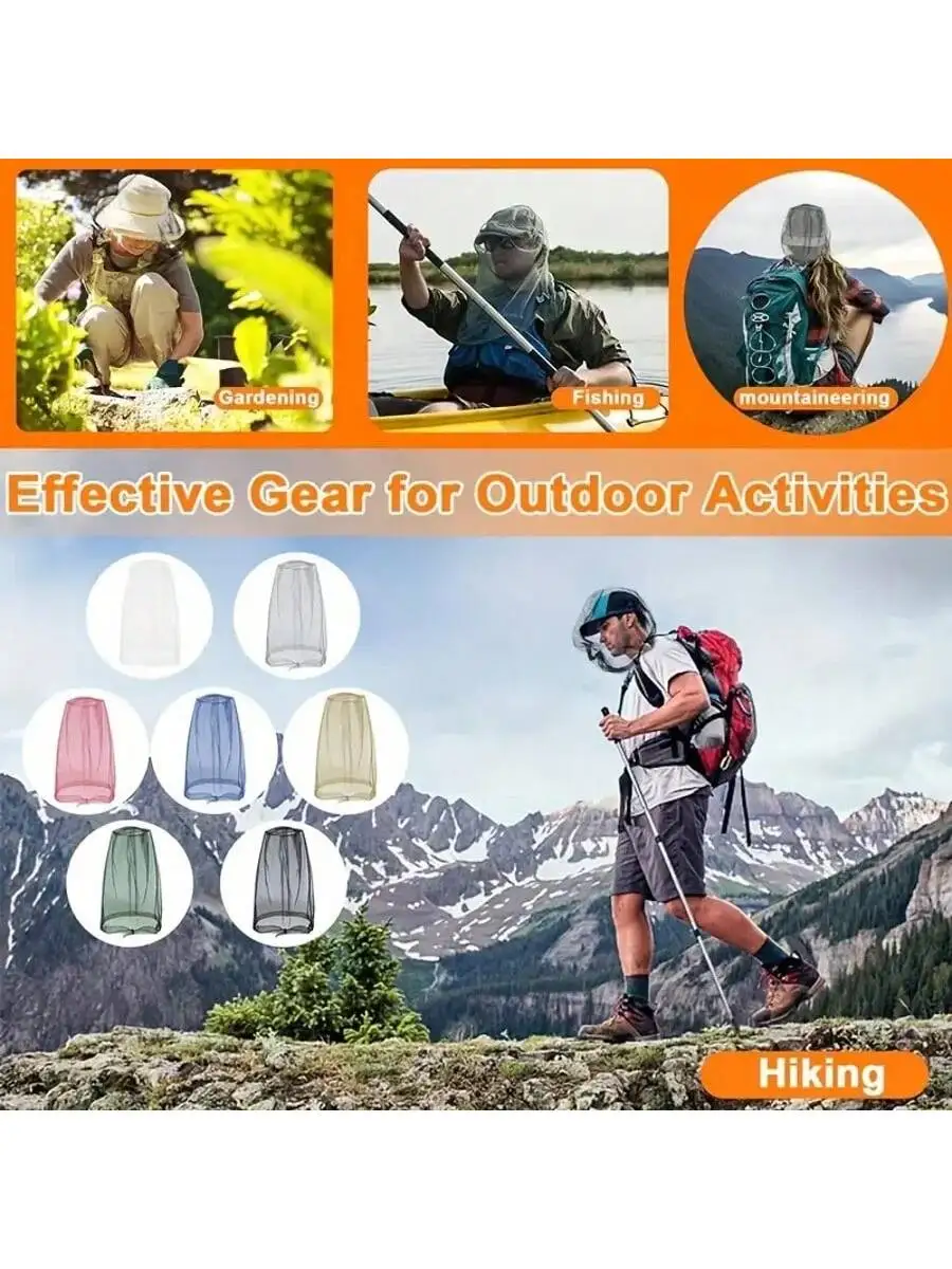 

Midge Bug Camping Protector Hat Face Mesh Mosquito Head Insect HOT Travel Mosquito Net Drop Shipping