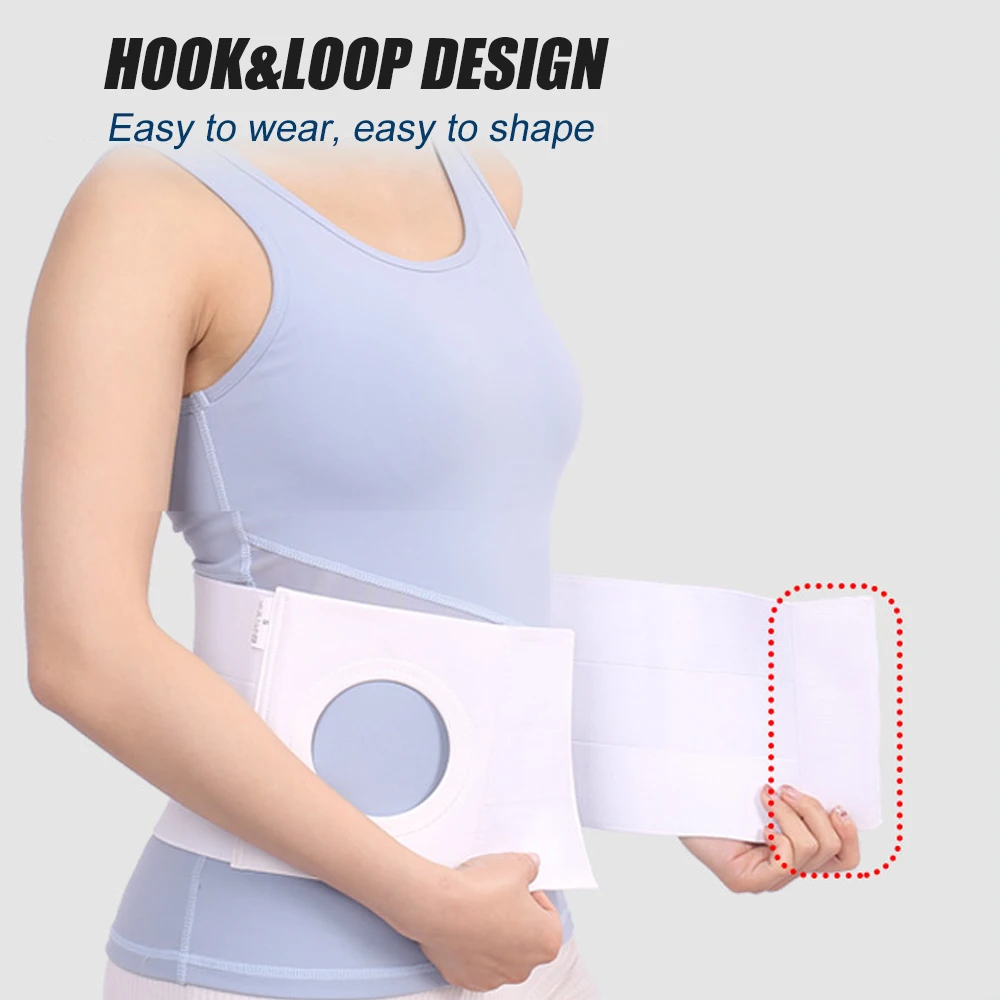 Cinto de Ostomia para Homens e Mulheres Cinto de Suporte para Ostomia Hérnia Abdominal Binder Brace Unisex, Envoltórios de Suporte para Estoma 1Pc