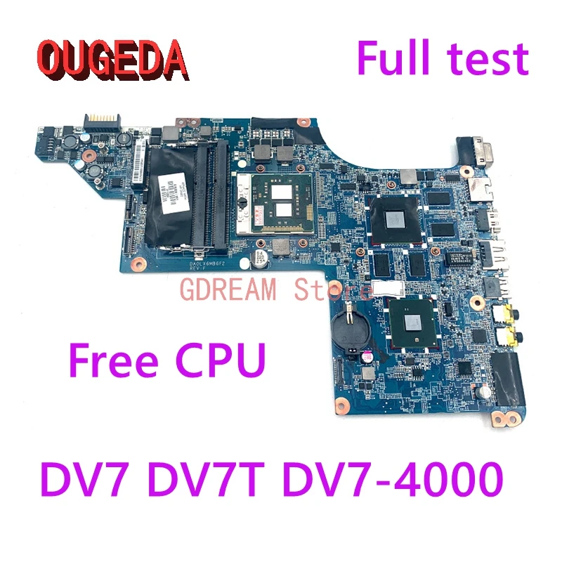 

OUGEDA DA0LX6MB6F2/H1 615308-001 630981-001 605321-001 For HP Pavilion DV7 DV7T DV7-4000 Laptop Motherboard HM55 HD5650M GPU