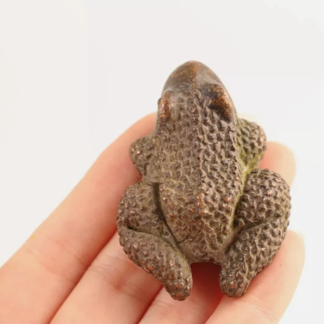 تمثال ضفدع جينشان مصنوع يدويًا من البرونز الصيني، شخصية قابلة للجمع، فن الشاي للحيوانات الأليفة #4