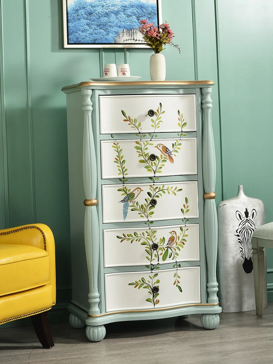 Solid wood living room locker dining side cabinet storage drawer cabinet