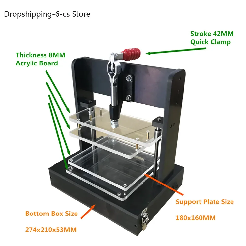 Универсальный испытательный стенд для печатной платы. Испытательная стойка для печатной платы. Рамка для эмбриона. DIY. Приспособление для тестирования печатной платы. 180x160 мм с 4 акриловыми платами.