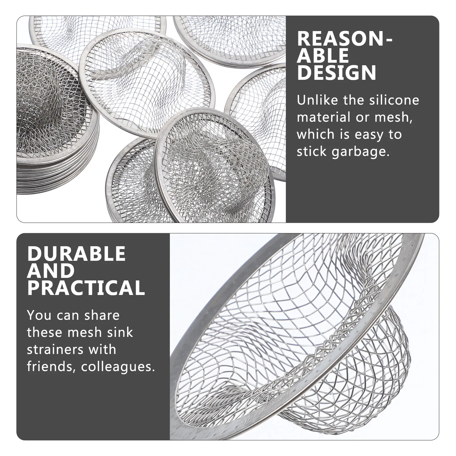 

20pcs Stainless Steel Sink Strainer 2 12 Inch Kitchen Drain Filter Basket Fine Mesh Tube Stops Kitchen Accessories
