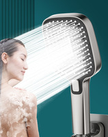 New 12CM Big Panel Shower Head 3 Modes Rainfall Shower Large Flow High Pressure Water Saving Shower Mixer Bathroom Accessories