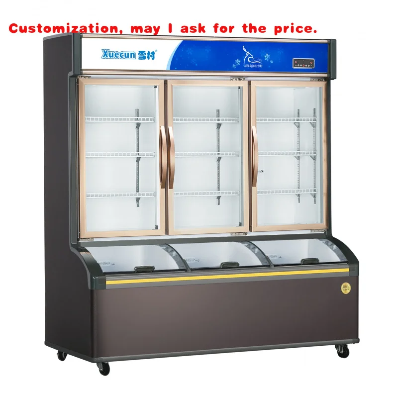 

custom.Supermarket Display Refrigerator Double Temperature Top Refrigeration and Bottom Freezing