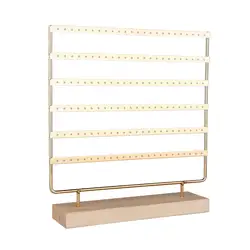 Earring Organizer Stand Earring Storage Display Rack 6 Layer with Wood Base Earrings Pendant Display Stand for Home Decor