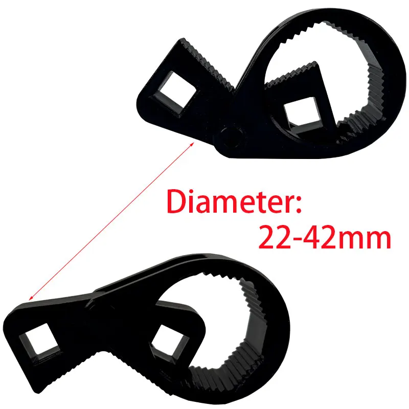 Multifunctional two-way pull rod wrench 22-42mm auto inner steering rod end removal tool Auto tool Round black auto repair