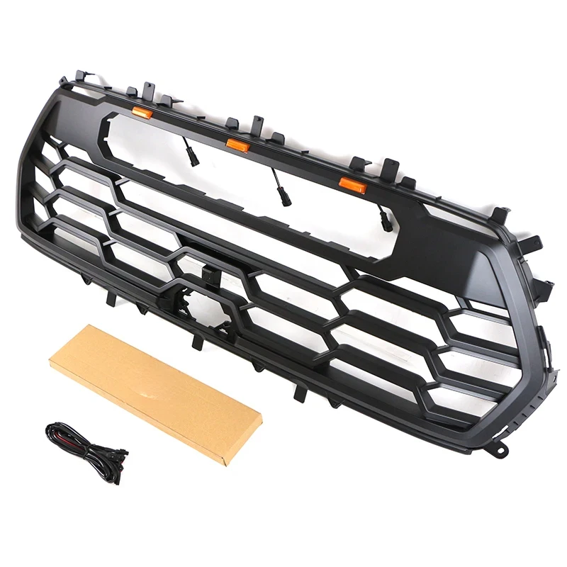 

Hot Selling Mesh Front Grille With Amber Light Bar Fit For Sequoia 2022-2023 Off Road Exterior Accessories