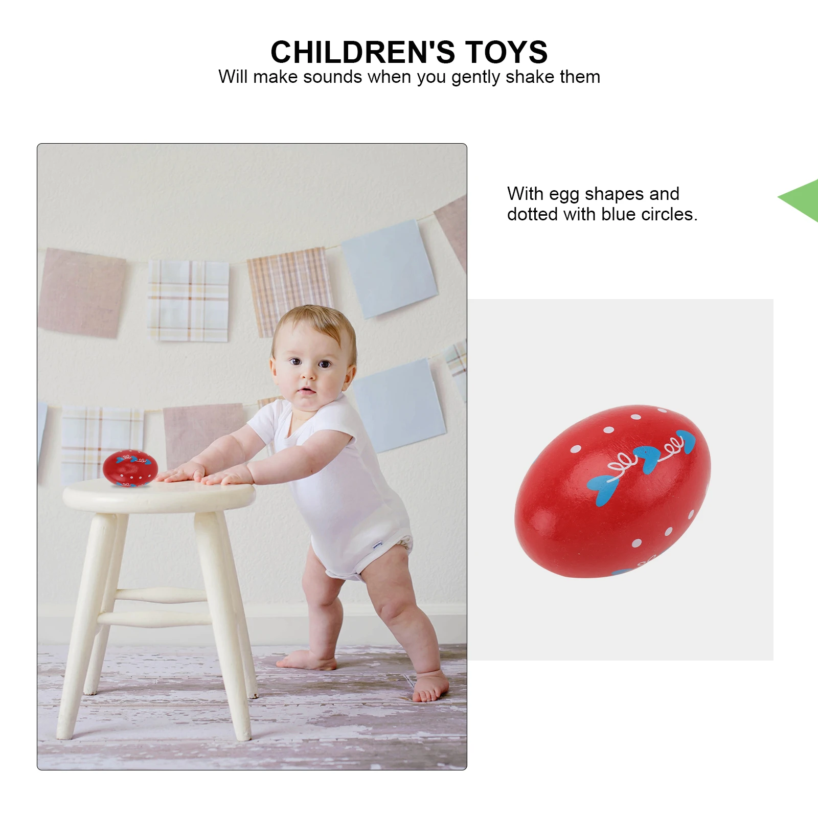 

4pcs Wooden Sand Eggs 7x4 5cm Random Music Percussion Baby Educational Fun Wooden Egg Shaker