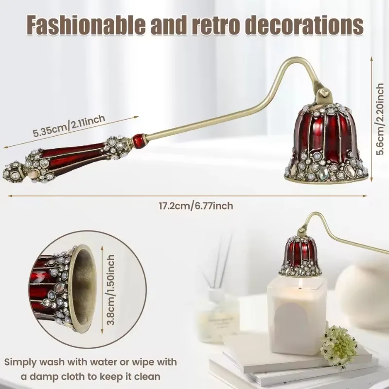 Elegant Candle Snuffer Candle Extinguisher Long Handle Candle Accessory Metal Wick Flame Snuffer Wick Snuffer Home Decor Gift