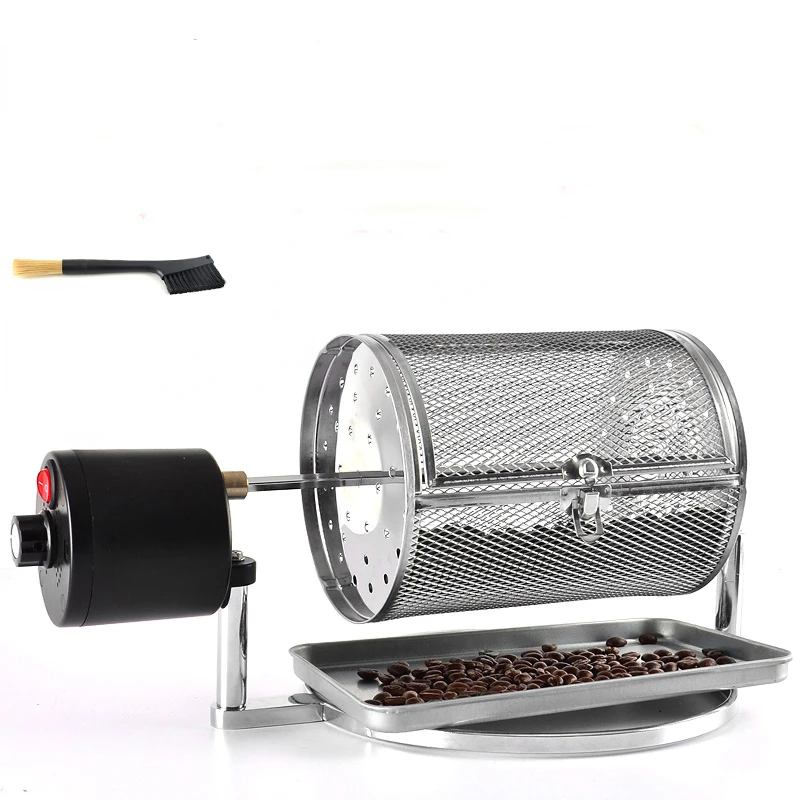 ไฟฟ้า Coffee Roasters สแตนเลสกาแฟ Bean Roast เครื่อง Popcorn ถั่วธัญพืชถั่วอบหมุนความเร็วปรับ