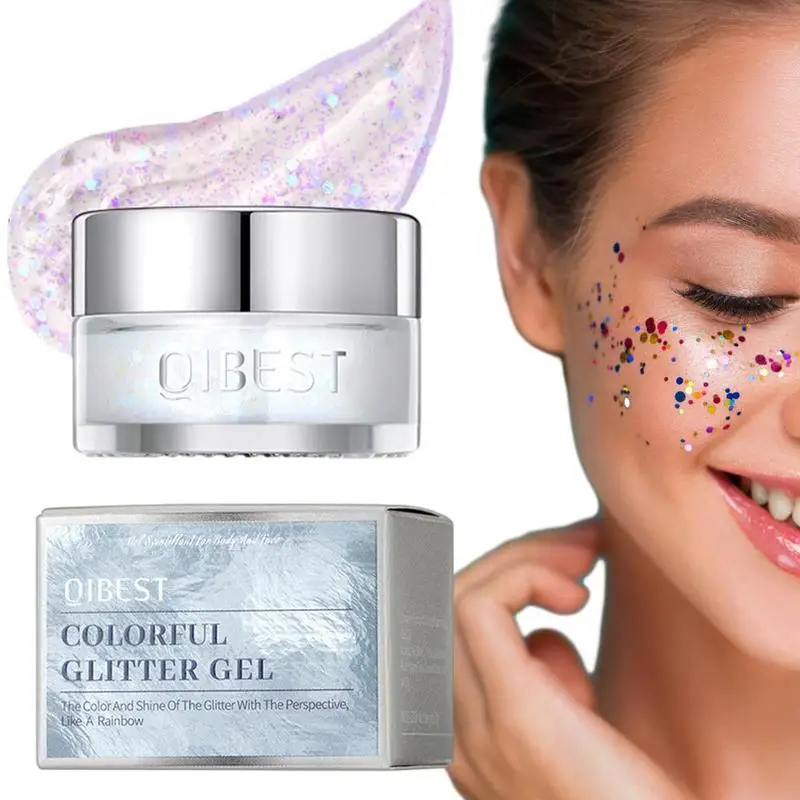 Gezicht Glitter Zelfklevende Pailletten Cosmetische Body Shimmer Gel Festival Glow Paint Gel 20G Glitter Face Paint En Glow Paint Gel