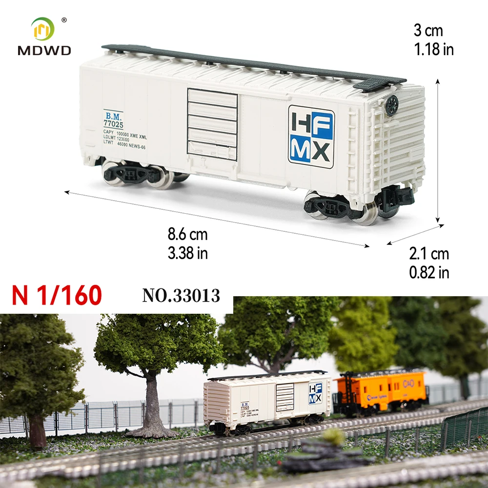 N Scale MDWD 1:160 Transport Refrigerated Boxcar - Metal wheels Train  Blank Model Wagon for Model Railway