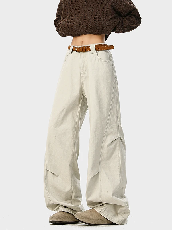 

Мужские зимние брюки American Sle Heavyweight: модные, свободные, прямые, повседневные, в стиле ретро, с плиссировкой, для работы и улицы