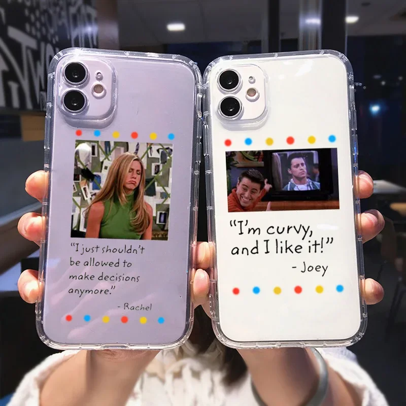 Friends TV Central Park Joey Clear Phone Case for iPhone 13 11 Pro Max 12 Mini 14 X XR 7 16 15 Plus Monica Chandler Rachel Coque