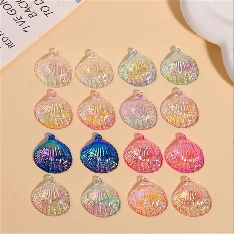 10pcs/lot new retro 27mm resin shell beads acrylic charm connectors for diy earrings jewelry making accessories