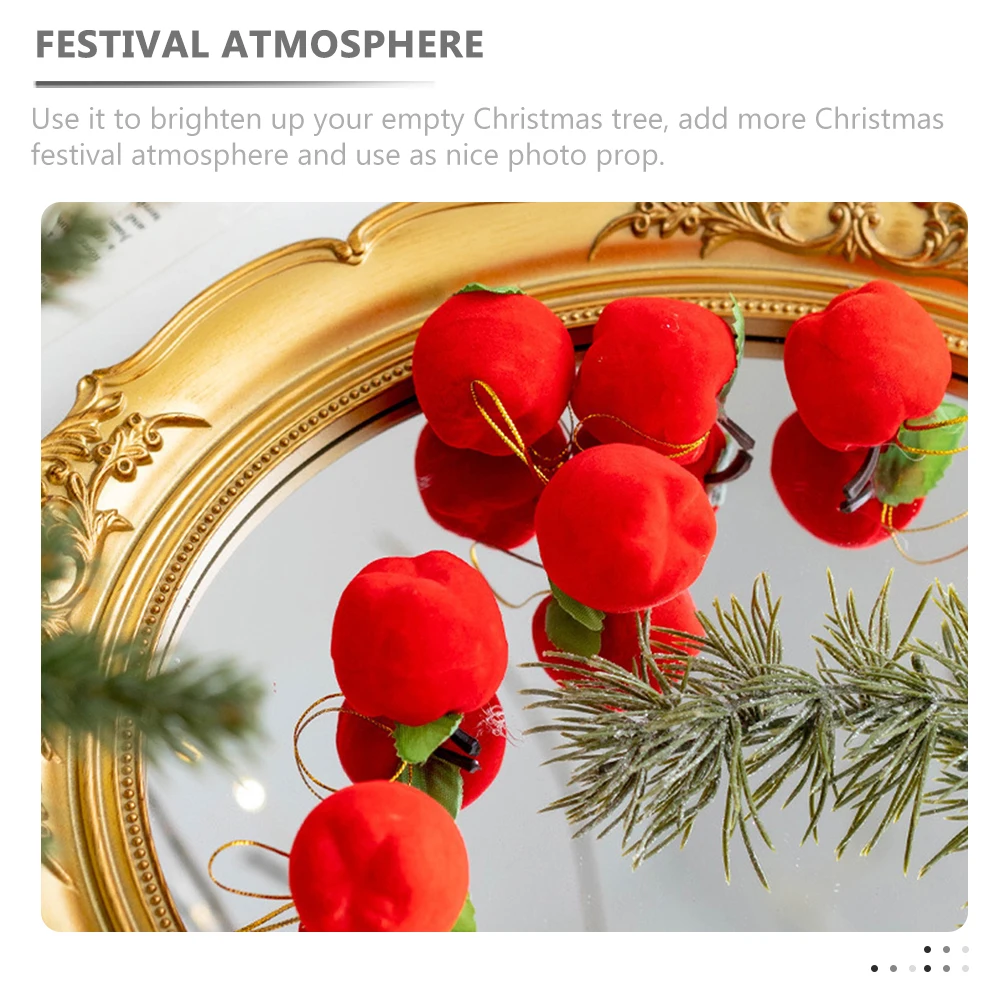 

60Pcs Xmas Tree Apple Ornaments Chic Hanging Decorations Christmas Festival Home Decor Christmas Apple Ornament