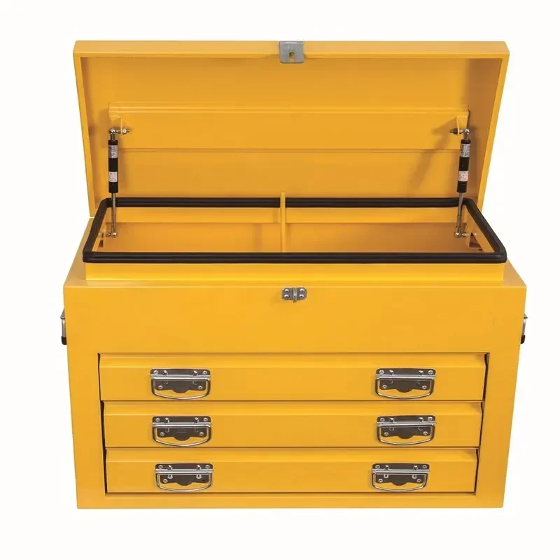 Steel Metal 3 Drawers Yellow Tool Storage Box for Tools Neat and Security