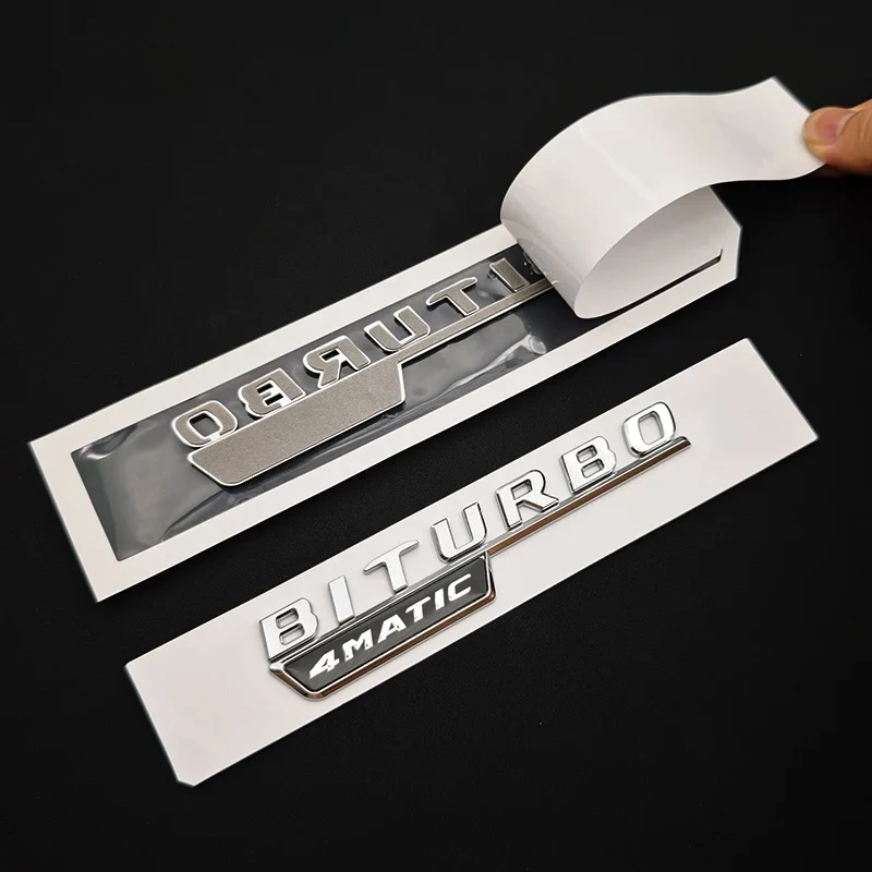 ABS Chrome Car Trunk C43 C63 Emblem Sticker V8 BITURBO 4MATIC Badge Decals Accessories For Mercedes Benz AMG W205 W206 C205 view 6