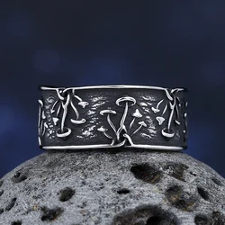 Fashion Style Stainless Steel Mushroom Ring Fashion Men And Women Retro Punk Hip Hop Jewelry Ring For Man Wholesale 2022 V194