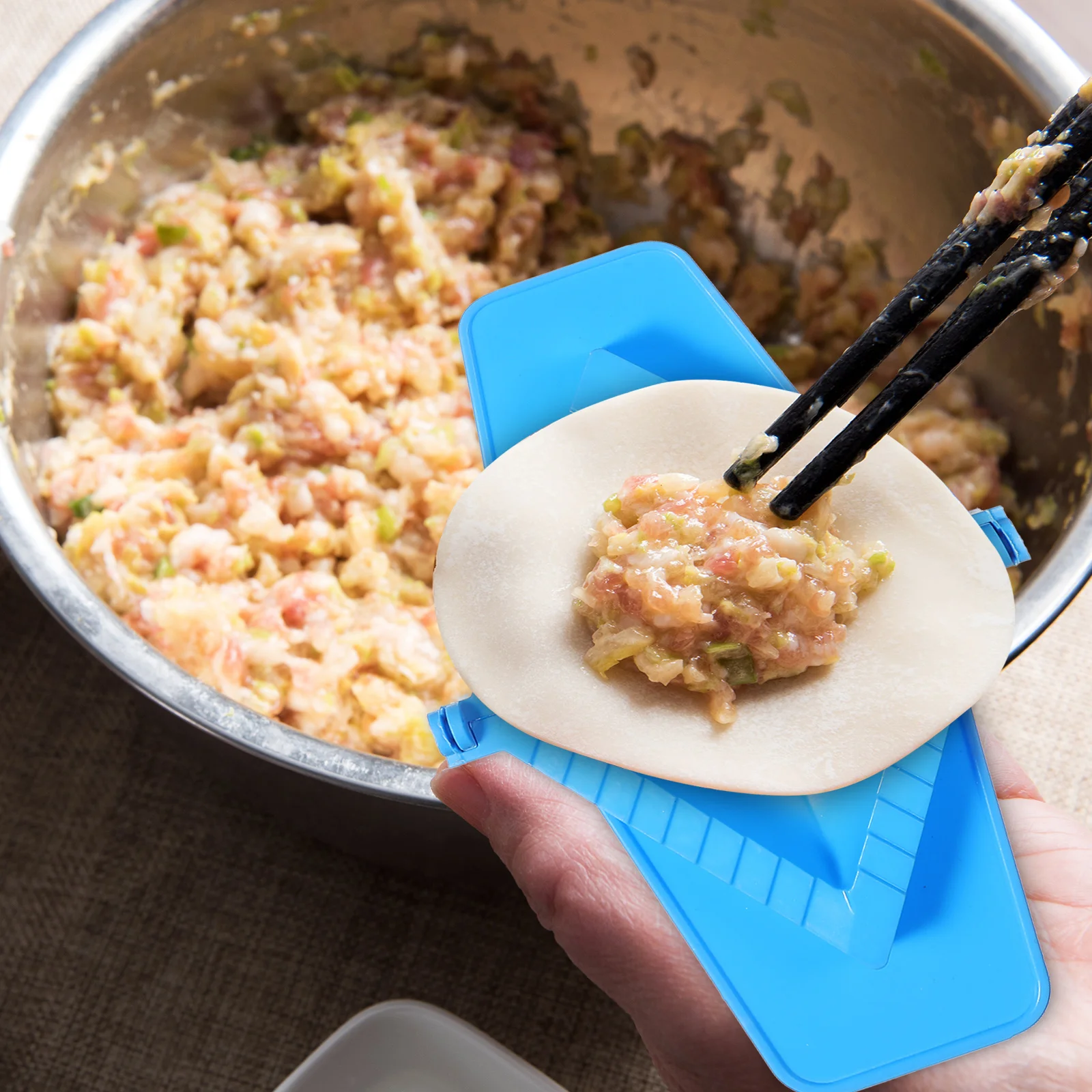 Molde para bola de masa hervida, herramienta de prensa Manual de plástico cuadrado para envolver Pierogies Wontons Gyoza Empanada, 3 uds.
