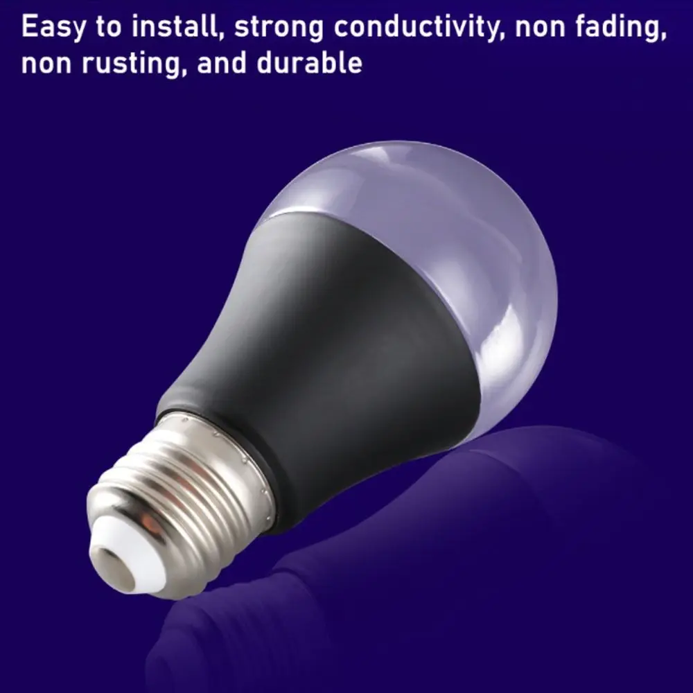 Portátil 360 brilho uv roxo lâmpada e26/e27 espiral 10w 85-265v roxo preto lâmpada de alumínio dia das bruxas