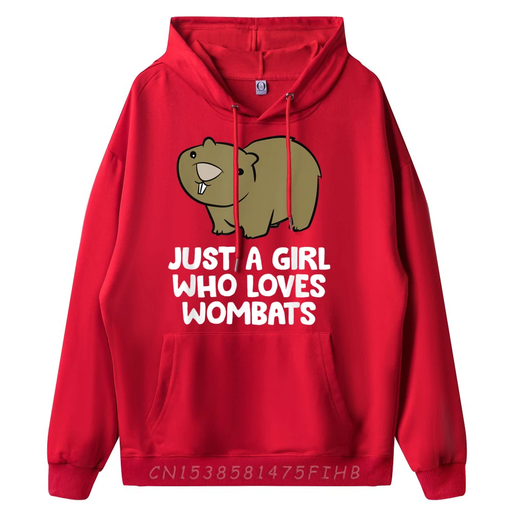 Australian Wombat Just A Girl Hoodies Retro O Neck Normal Printed Long Sleeve women's Sweatshirt Slogan Coats